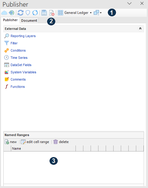 excel publisher panel